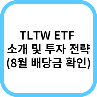 TLTW ETF를 소개하고 투자하는 전략에 대해서 알아보자. 또한 8월 배당금도 확인해보자.